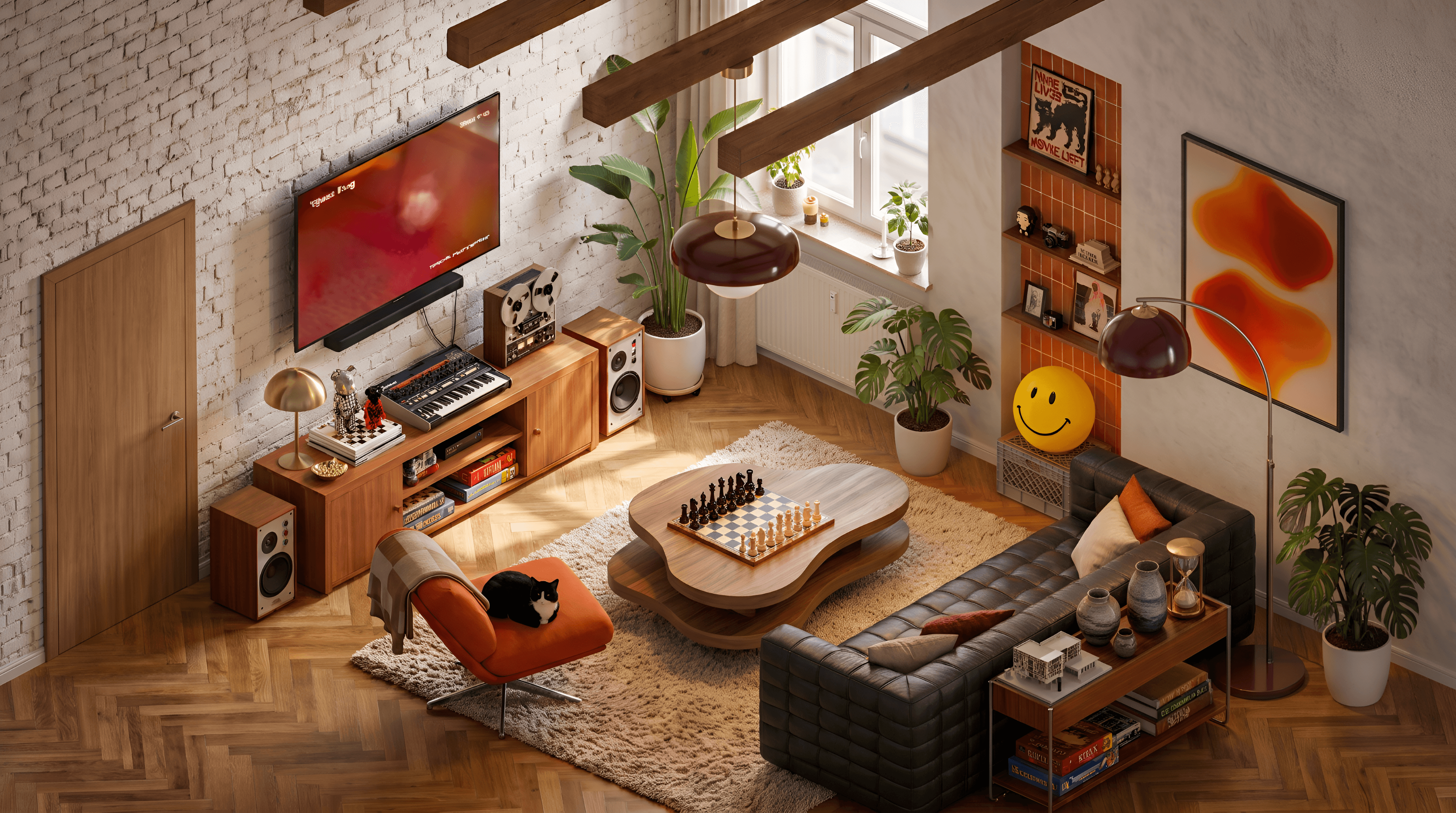 Isometric Living Room Day